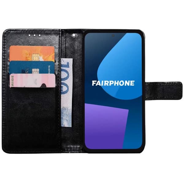 Wallet cover 3-kort til Fairphone 5 - Sort