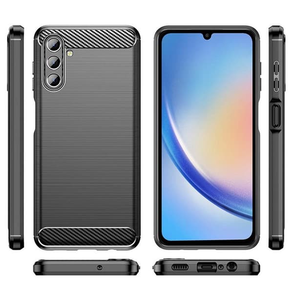 Børstet silikondeksel til Samsung Galaxy A05s - Sort