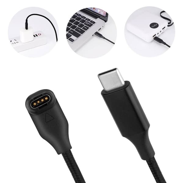 Ladekabel Datasynk 90Â° USB-C til Garmin Instinct 3 (45mm)