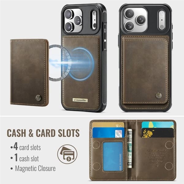 CaseMe C69 2i1 deksel til Apple iPhone 17 Pro - Coffee