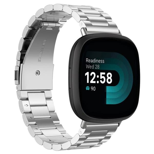 Urrem Rustfrit stÃ¥l til Fitbit Versa 4 - SÃ¸lv