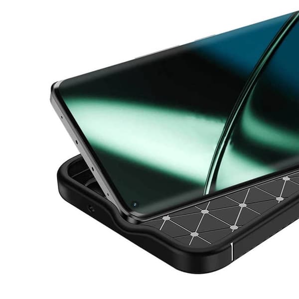 Lædermønstret TPU Cover til OnePlus 11 - Sort