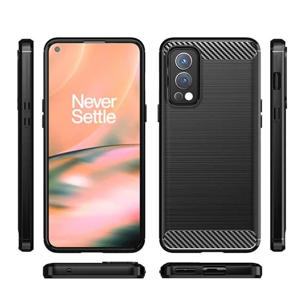 BÃ¸rstet silikondeksel til OnePlus Nord 2 5G - Sort