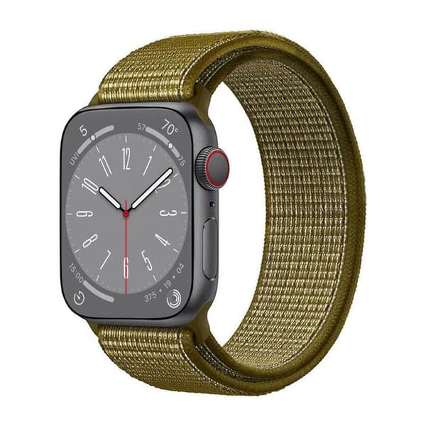 Nylon Urrem til Apple Watch 8 (45mm) - Olive Flak