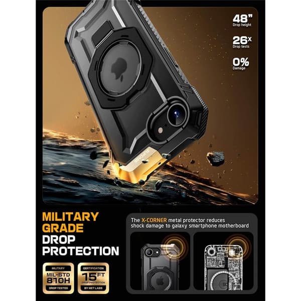 SUPCASE UB Grip kuori Apple iPhone 16e - Musta
