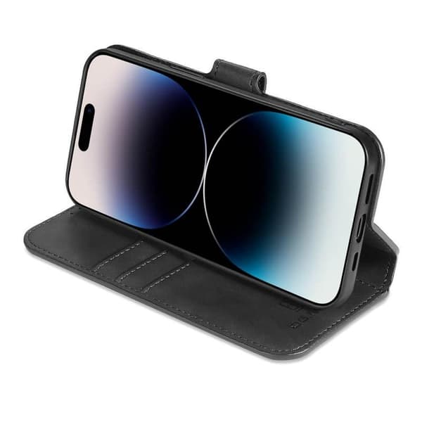 DG-Ming Wallet cover 3-kort til Apple iPhone 14 Pro - Sort