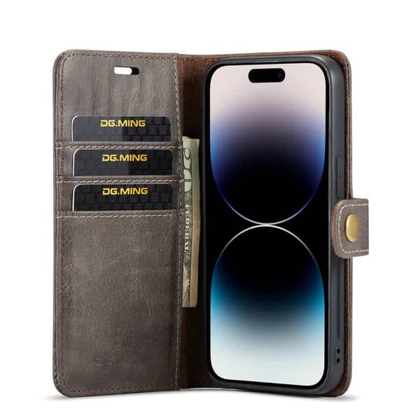 Wallet DG-Ming 2i1 til Apple iPhone 16 Pro Max - GrÃ¥