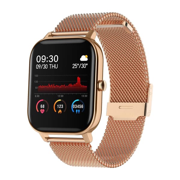 Stilfuldt Smartwatch med Rustfrit Armbånd