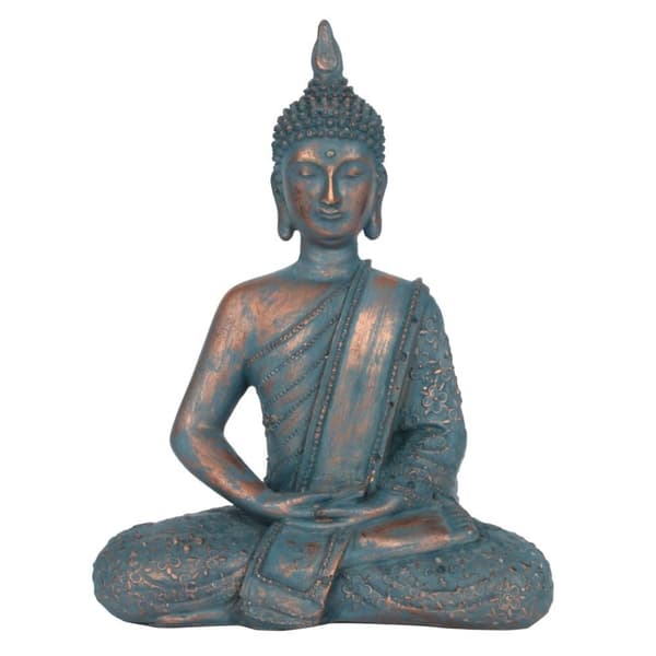 Sittende Buddha / Blå Høyde ca 28cm