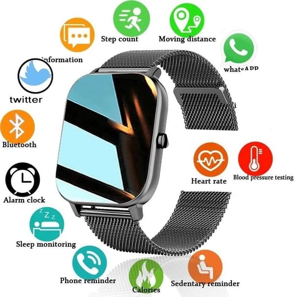 Stilfuldt Smartwatch med Rustfrit Armbånd