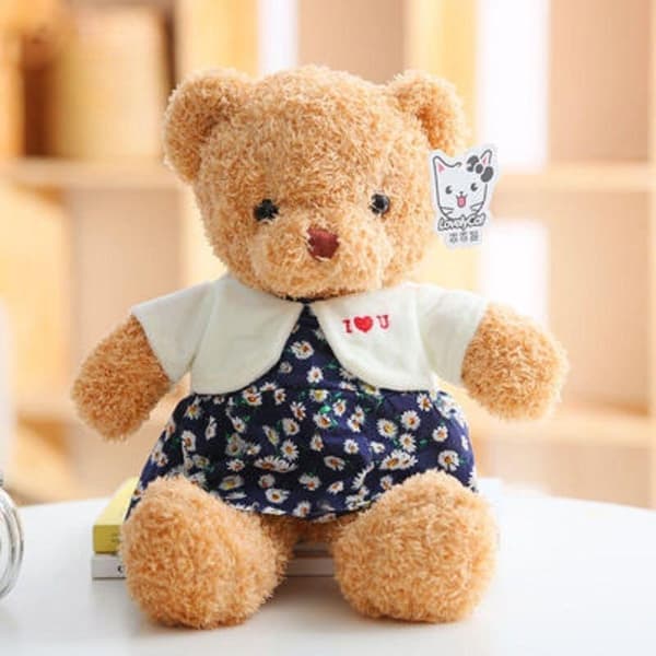 Jeg elsker dig! Bamse med hjerte. 30 cm Valentinsdag