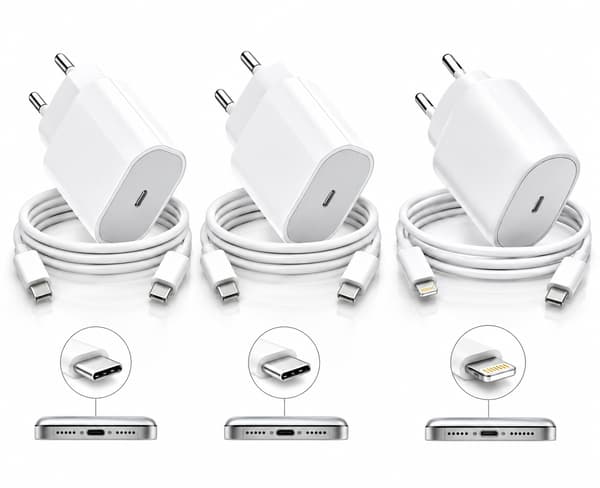 Hurtigoplader til iPhone 17/16/15 & flere USB-C-enheder USB-C til USB-C-kabel