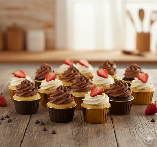 Muffinsform med Lock 30st Cupcakesform Aluminium  Kaffebrun & Guld