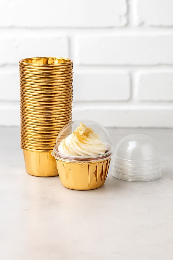 Muffinsform med Lock 25st Cupcakesform Aluminium Guld