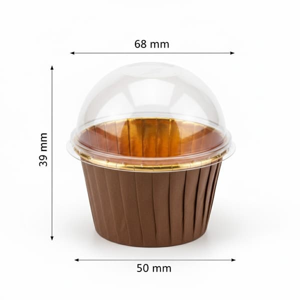 Muffinsform med Lock 25st Cupcakesform Aluminium Kaffebrun