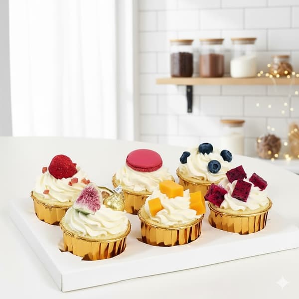 Muffinsform med Lock 25st Cupcakesform Aluminium Guld