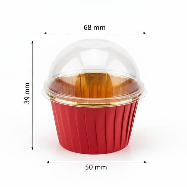 Muffinsform med Lock 25st Cupcakesform Aluminium Röd
