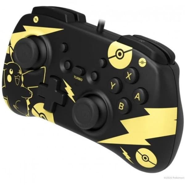 Spilcontroller - HORI - Mini Pokemon Controller - Sort og Guld - Kablet - Nintendo Switch