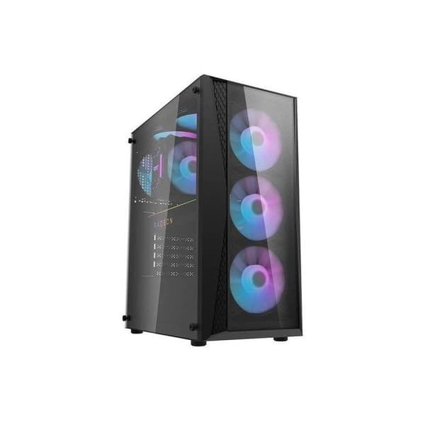 PC-chassi Darkflash DK352 Plus + 4 ARGB-fläktar svart