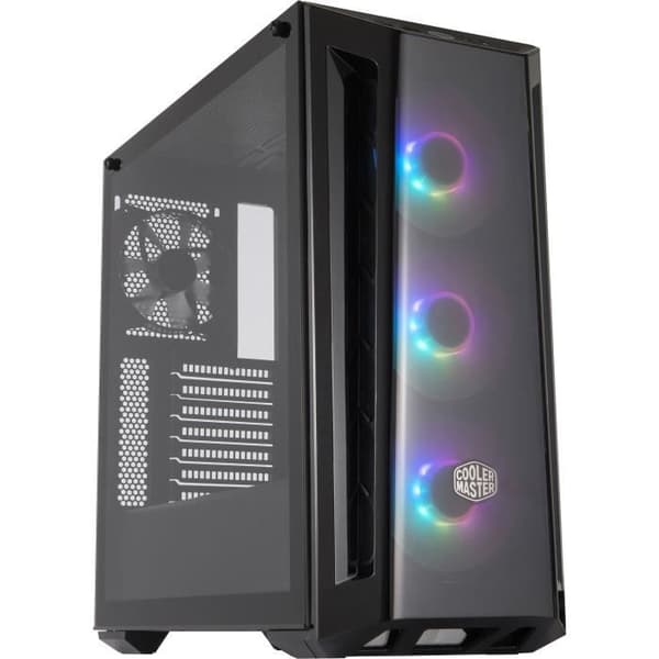 Gaming PC Chassi - COOLER MASTER - MasterBox MB520 ARGB - Härdat glas panel - 3 ARGB fläktar - Svart