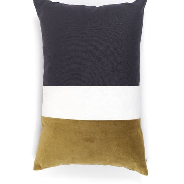 Coussin bi-matière rectangulär INDIES - TODAY - Grå antracit 40x60 cm