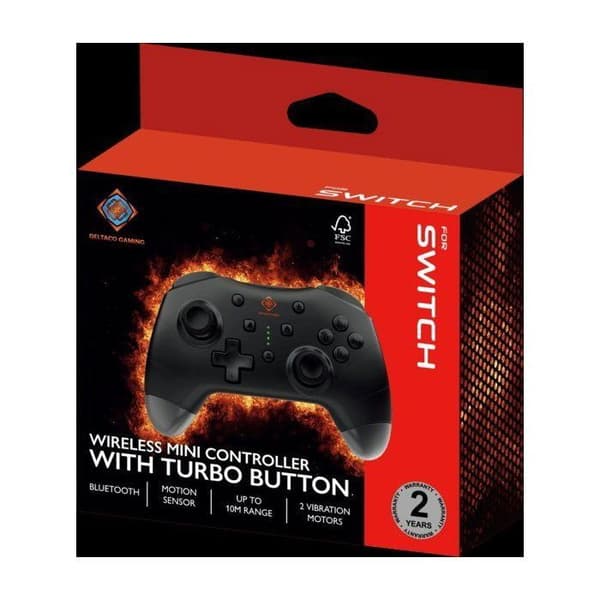 Spilcontroller - Deltaco - Mini Pad - Trådløs - Sort - Kompatibel med Switch/PC/Mobil