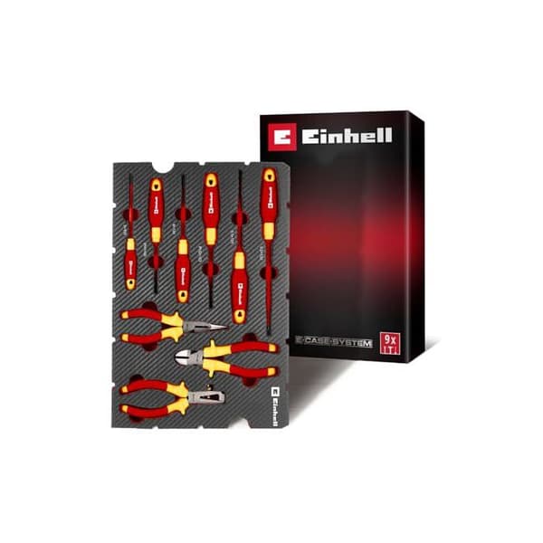 Facklåda - EINHELL - Insert E-Case VDE Set 9 delar - Isolerade verktyg 1000 V - E-Case system