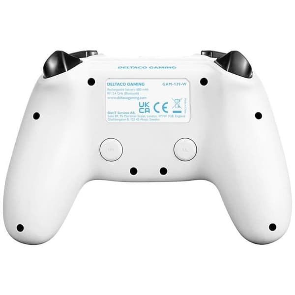 Spilcontroller - DELTACO GAMING - PS4 & PC - Trådløs - Hvid - 2 programmerbare makrotaster