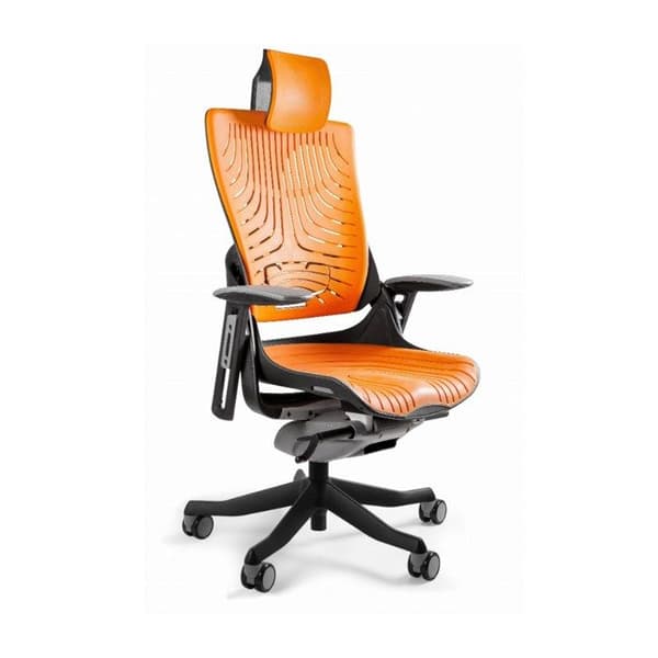 Wau 2 TPE-12 kontorstol i elastomer mango/sort