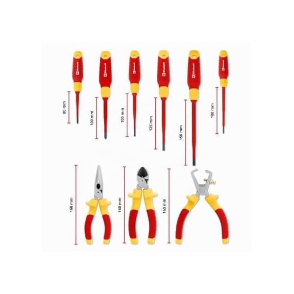 Facklåda - EINHELL - Insert E-Case VDE Set 9 delar - Isolerade verktyg 1000 V - E-Case system