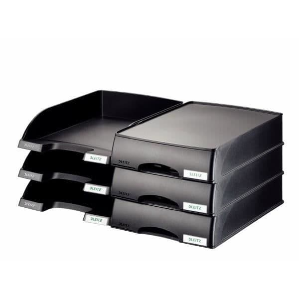 Postkasse - Leitz - PLUS - Sort - 25,5 x 7 x 37,6 cm