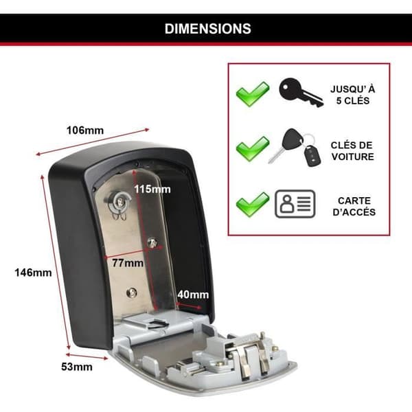 Sikkerhedsskab Masterlock Nøgleboks 5403EURD XL-format