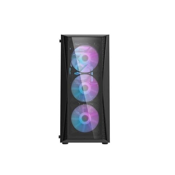 PC-chassi Darkflash DK352 Plus + 4 ARGB-fläktar svart