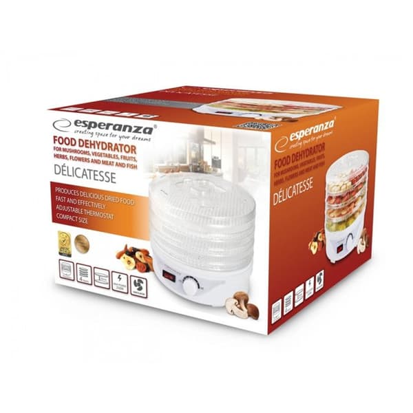 Mad dehydrator - ESPERANZA - Hvid - Variabel temperatur - Indbygget timer