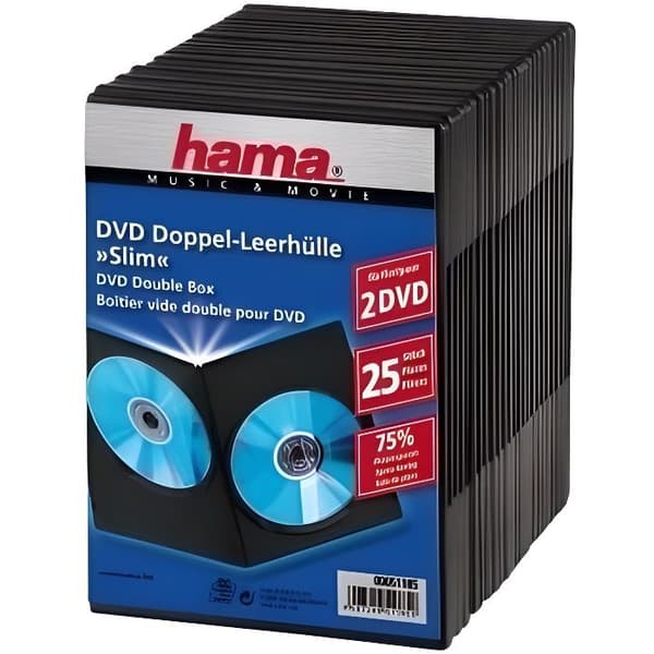 HAMA - MASSE PÅ 25 SMINDE DVD Etuier, TIL 2 DVD'er