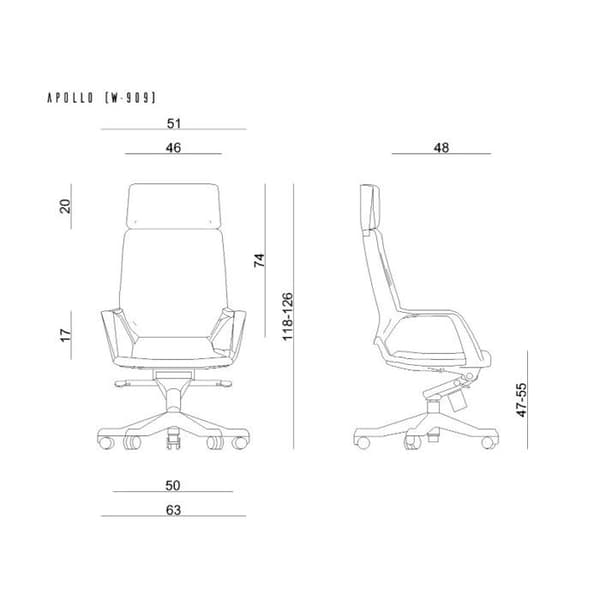 Kontorstol Apollo BL417 grå skifer/sort
