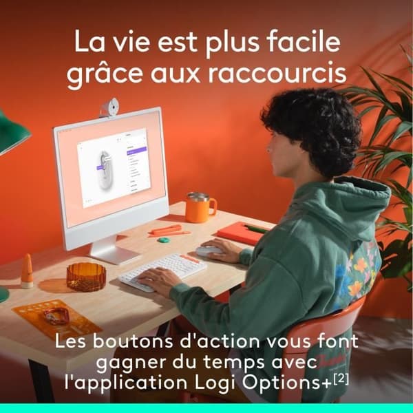 Mus - Trådløs - Logitech - Pop-mus - Off-white