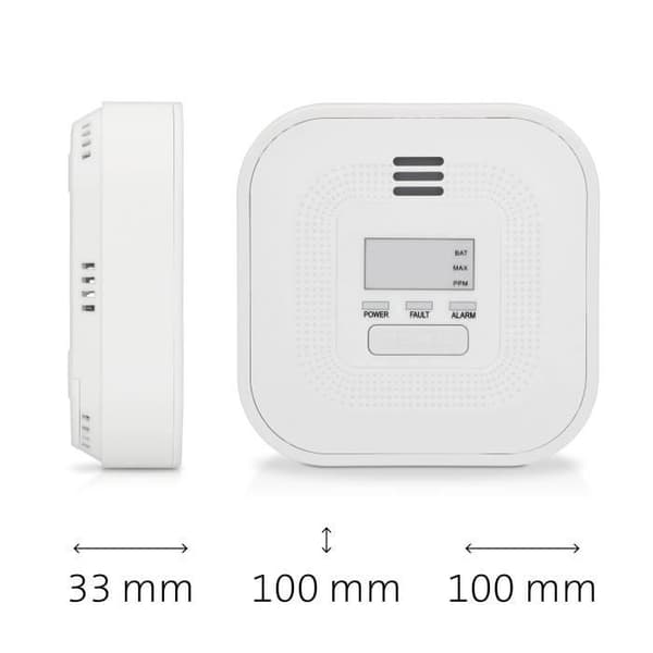 Alecto COA4010 - Kulilte detektor med display og batteri samt 10 års sensor