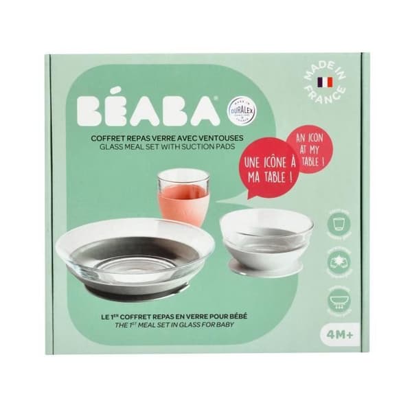 Béaba Måltidssæt Glas Eucalyptus 4 dele