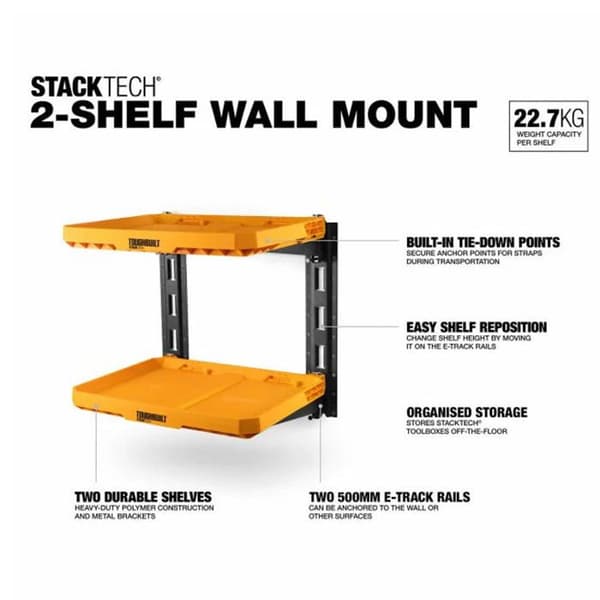 Kit med 2 hylder StackTech TOUGHBUILT TB-B1S3-M-20-BEA