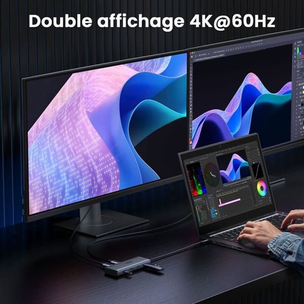 USB-C-hubb 7 i 1 - UGREEN - Grå