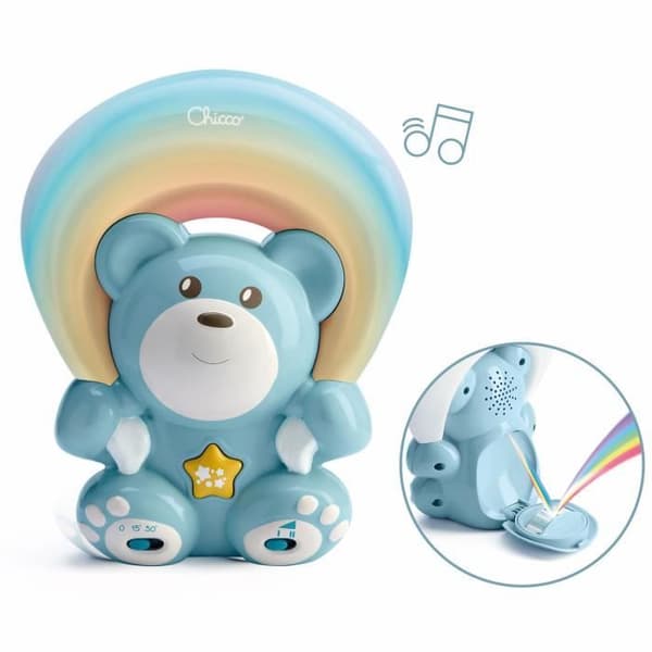 CHICCO Bear Rainbow projektor Blå
