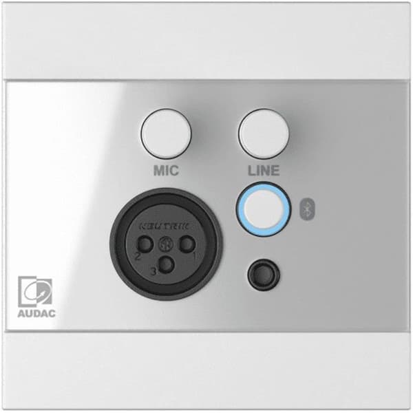 Audac WP225/W vægpanel Mic/Line & Bluetooth til Audac-hardware