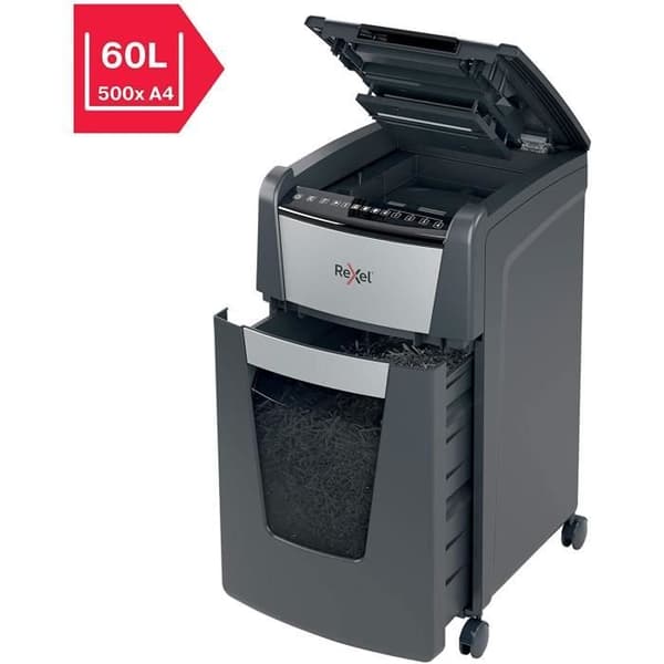 Dokumentmakulator - REXEL - Optimum Auto+ 300X - Krydsskåret - 300 ark - 60L