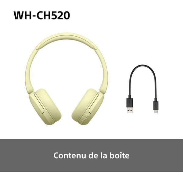 Sony trådløse Bluetooth multipoint headset WHCH520 Gul
