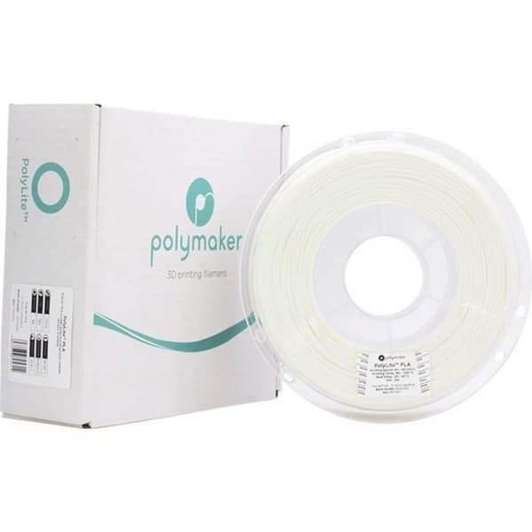 Filament PLA - POLYMAKER - PolyLite - 1,75 mm - 3 kg - Hvid