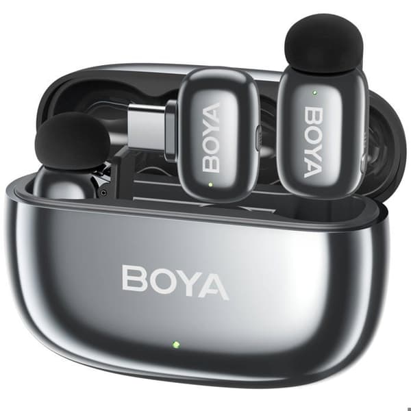 Boya Mini 2-02 USB-C langaton klipsimikrofoni, harmaa