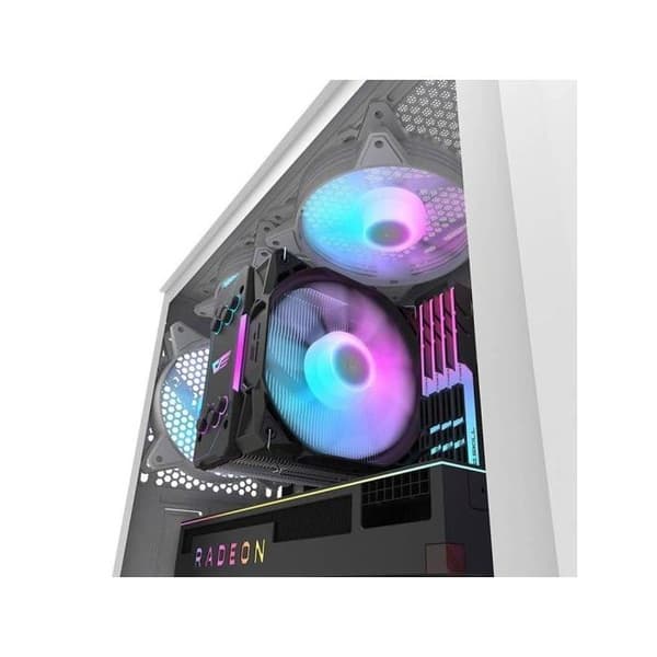 PC-kotelo Darkflash DK352 Plus Valkoinen + 4 ARGB-tuulettajaa