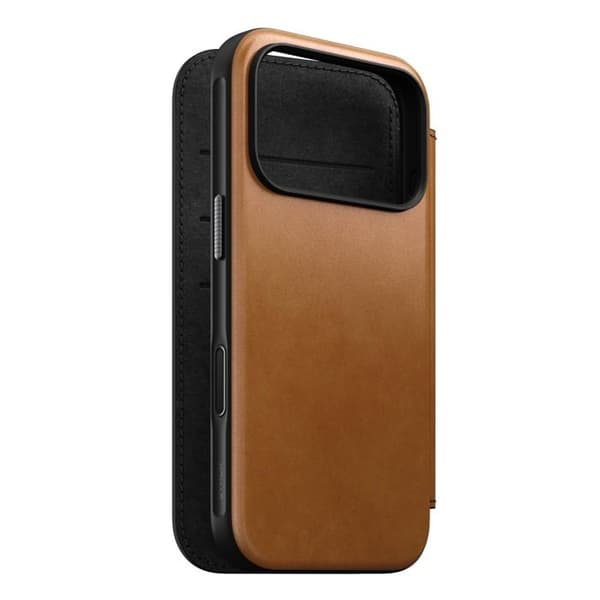 Læder Folio Cover - NOMAD - iPhone 17 Pro - Lys beige - Holdbar beskyttelse - Elegant design
