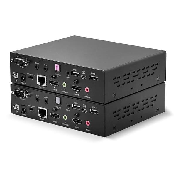 HDMI KVM - HDBaseT - Kaksoispää - 100m - USB - IR - RS232